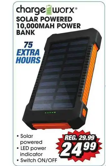 Big 5 Charge Worx Solar Powered 10,000mah Power Bank offer
