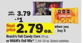 Meijer Brach's Fall Candy Corn Or M&m's Fall Mix offer
