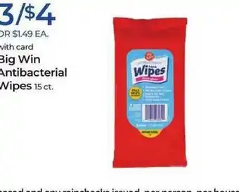 Rite Aid Big Win Antibacterial Wipes offer