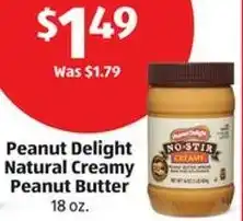 Aldi Peanut Delight Natural Creamy Peanut Butter offer