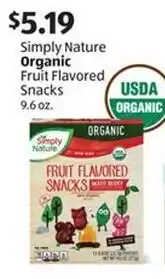 Aldi Simply Nature Organic Fruit Flavored Snacks offer