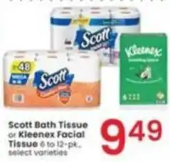 Albertsons Scott Bath Tissue or Kleenex Facial Tissue offer