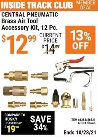 Harbor Freight Tools Central Pneumatic Brass Air Tool Accessory Kit, 12 Pc. offer