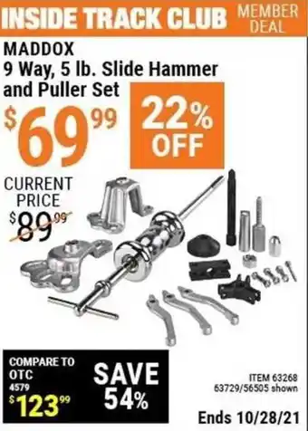 Harbor Freight Tools Maddox 9 Way, 5 Lb. Slide Hammer And Puller Set offer