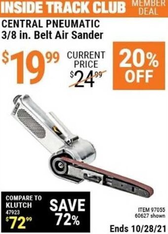 Harbor Freight Tools Central Pneumatic 3/8 In. Belt Air Sander offer
