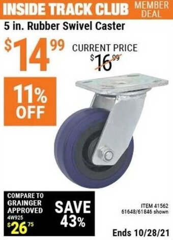 Harbor Freight Tools 5 In. Rubber Swivel Caster offer