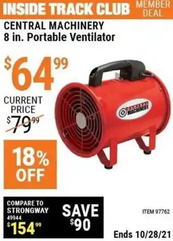 Harbor Freight Tools Central Machinery 8 In. Portable Ventilator offer