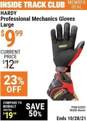 Harbor Freight Tools Hardy Professional Mechanics Gloves Large offer