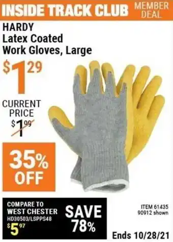 Harbor Freight Tools Hardy Latex Coated Work Gloves, Large offer