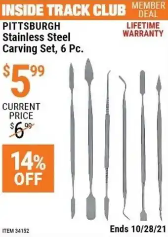 Harbor Freight Tools Pittsburgh Stainless Steel Carving Set 6 Pc. offer