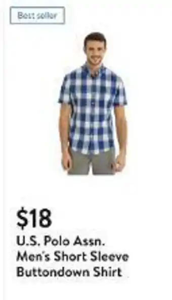Walmart U.S. Polo Assn. Men's Short Sleeve Buttondown Shirt offer