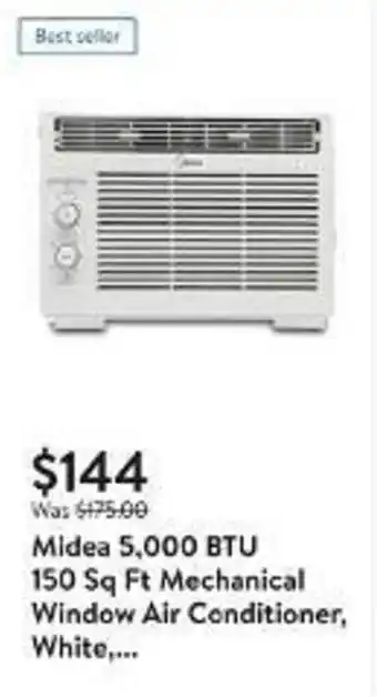 Walmart Midea 5,000 BTU 150 Sq Ft Mechanical Window Air Conditioner, White offer
