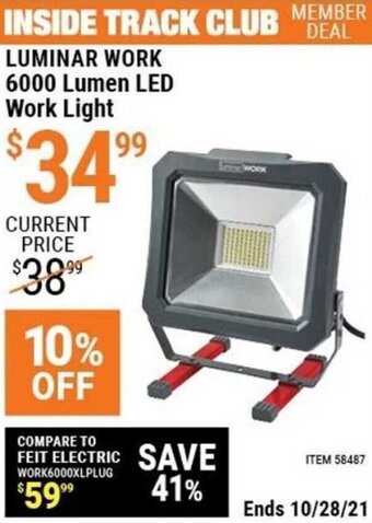 Harbor Freight Tools Luminar Work 6000 Lumen LED Work Light offer