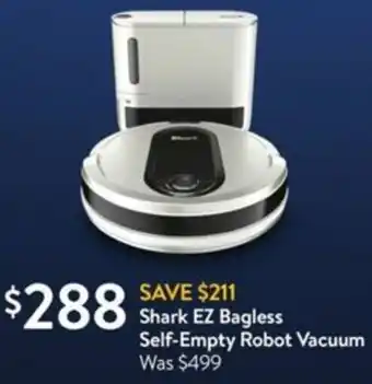 Walmart Shark EZ Bagless Self-Empty Robot Vacuum offer