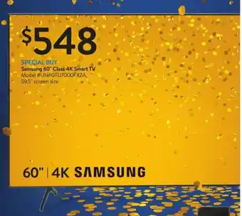 Walmart Samsung 60" Class 4K Smart Tv 59.5" offer