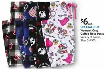 Walmart Women's Cozy Cuffed Sleep Pants offer