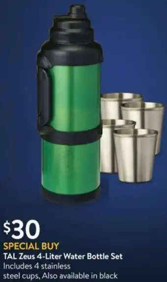 Walmart TAL Zeus 4-Liter Water Bottle Set offer