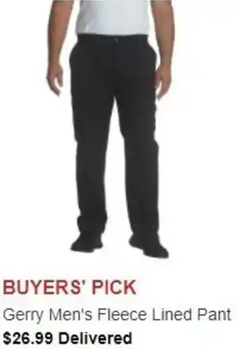 Costco Gerry Men's Fleece Lined Pants offer