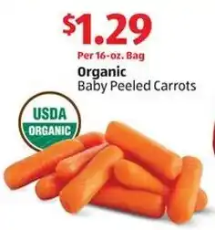 Aldi Organic Baby Peeled Carrots offer