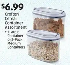 Aldi Crofton. Cereal Container Assortment offer