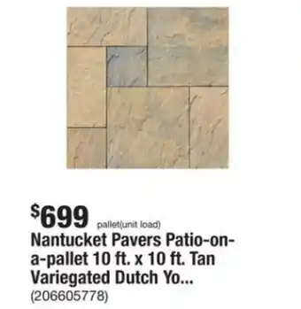 The Home Depot Nantucket Pavers Patio-on- a-pallet 10 ft. x 10 ft. Tan Variegated Dutch Yo... offer