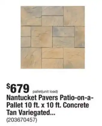 The Home Depot Nantucket Pavers Patio-on-a- Pallet 10 ft. x 10 ft. Concrete Tan Variegated... offer