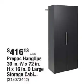 The Home Depot Prepac HangUps 30 in. W x 72 in. H x 16 in. D Large Storage Cabi... offer
