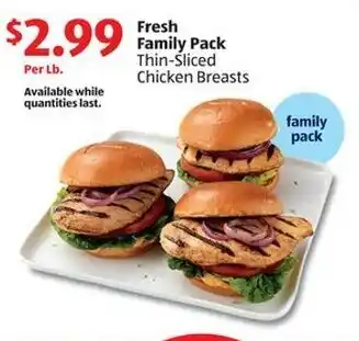 Aldi Fresh Family Pack Thin-Sliced Chicken Breasts offer