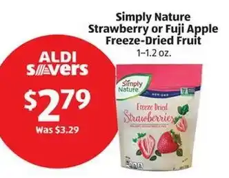 Aldi Simply Nature Strawberry or Fuji Apple Freeze-Dried Fruit offer