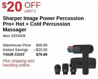 Costco Sharper Image Power Percussion Pro+ Hot + Cold Percussion Massager offer