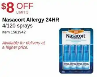 Costco Nasacort Allergy 24HR 4/120 sprays offer