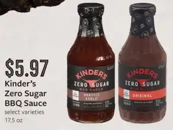 Fareway Kinder's Zero Sugar BBQ Sauce offer