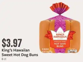 Fareway King's Hawaiian Sweet Hot Dog Buns 8 ct offer