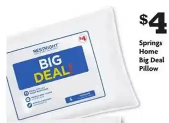 Family Dollar Springs Home Big Deal Pillow offer