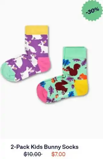Happy Socks 2-Pack Kids Bunny Socks offer