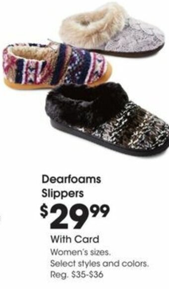 Fred Meyer Dearfoams Slippers offer