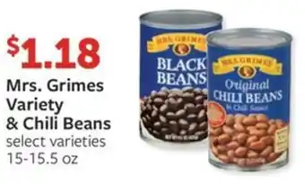 Fareway Mrs. Grimes Variety & Chili Beans select varieties 15-15.5 oz offer