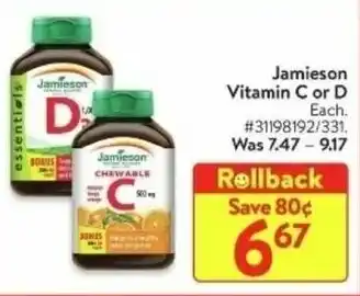 Walmart Jamieson Vitamin C or D offer