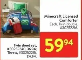 Walmart Minecraft Licensed Comforter offer