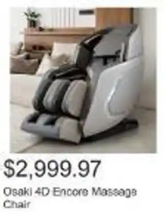 Costco Osaki 4D Encore Massage Chair offer