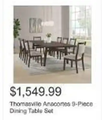 Costco Thomasville Anacortes 9-Piece Dining Table Set offer