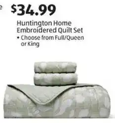 Aldi Huntington Home Embroidered Quilt Set offer