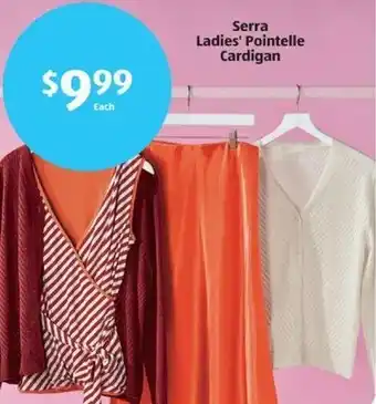 Aldi Serra Ladies' Pointelle Cardigan offer