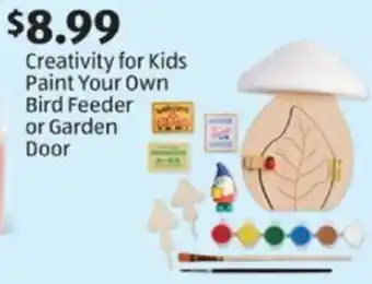 Aldi Creativity for Kids Paint Your Own Bird Feeder or Garden Door offer