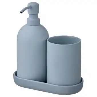 Ikea GansjÖn 3-piece bathroom set, light gray-blue offer