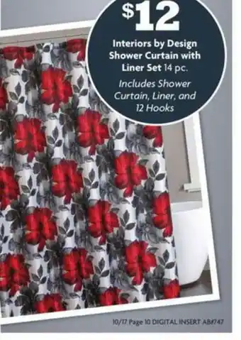 Family Dollar Interiors By Design Shower Curtain With Liner Set offer