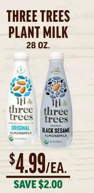 Central Market Three Treese Plant Milk offer