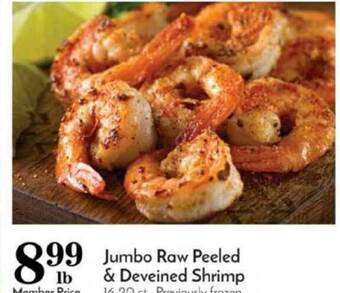Pavilions Jumbo Raw Peeled & Deveined Shrimp offer
