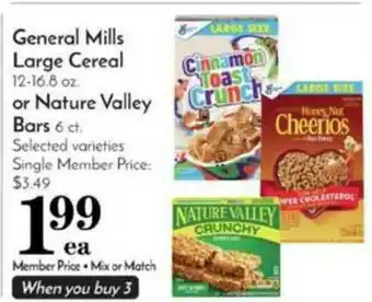 Pavilions General Mills Large Cereal Or Nature Valley Bars offer