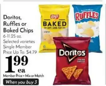 Pavilions Doritos, Ruffles Or Baked Chips offer